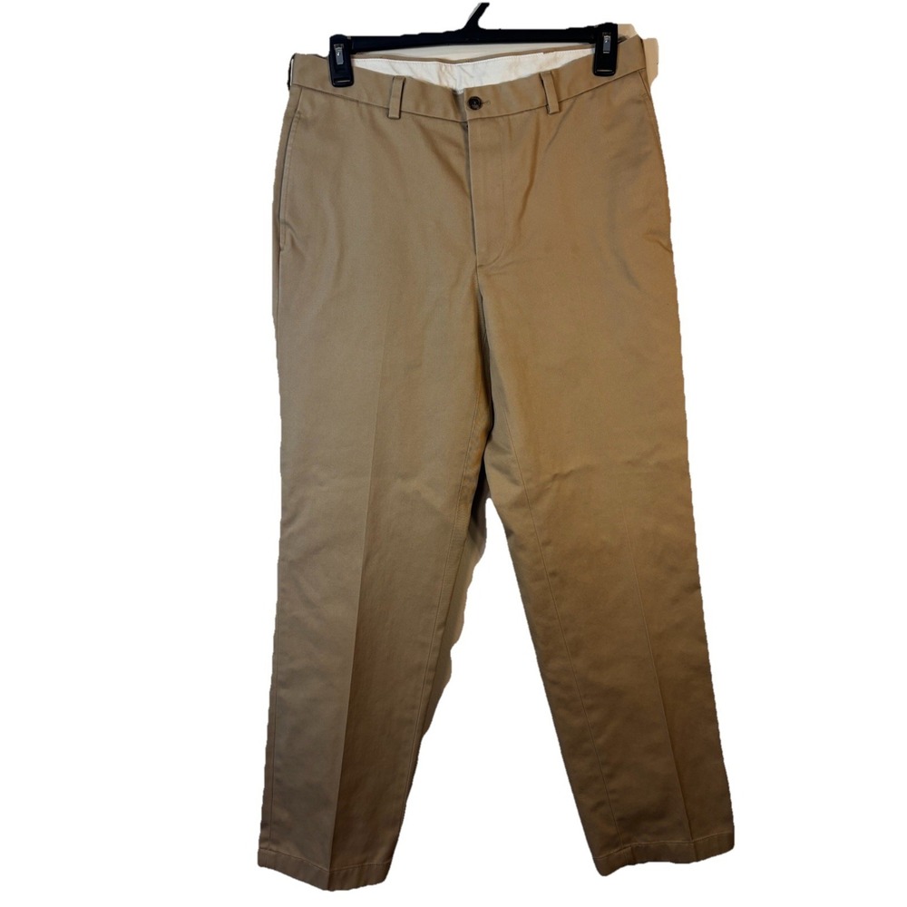 Brooks Brothers 346 Advantage Chino Clark Pants Mens 34x32 Khaki Flat Front